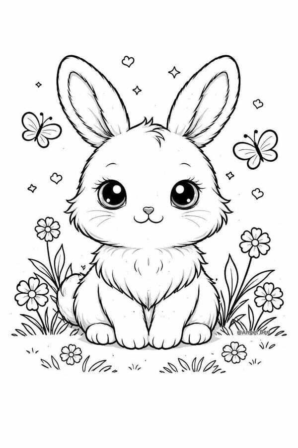 tranh tô màu con thỏ 18