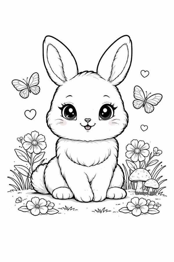 tranh tô màu con thỏ 20