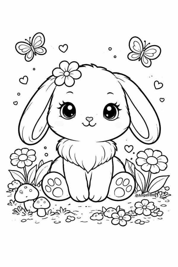 tranh tô màu con thỏ 22