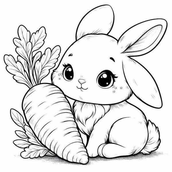 tranh tô màu con thỏ 4