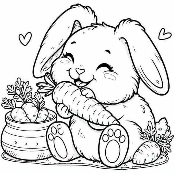 tranh tô màu con thỏ 8