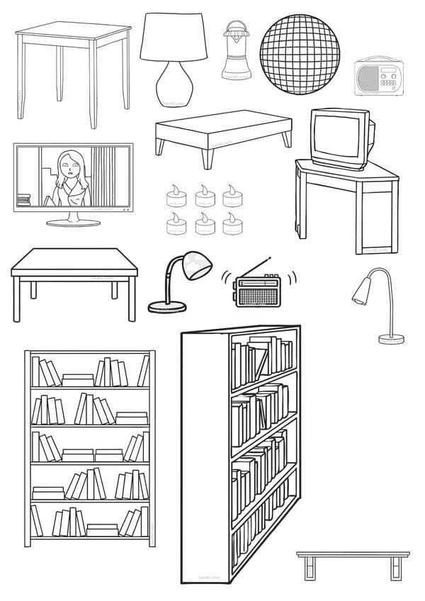 tranh tô màu đồ dùng gia đình 21