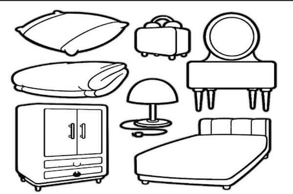 tranh tô màu đồ dùng gia đình 9