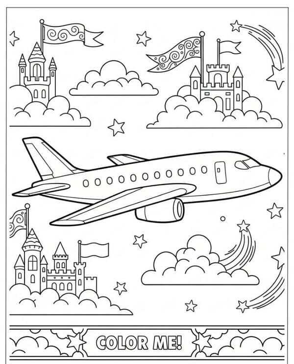 tranh tô màu máy bay 2