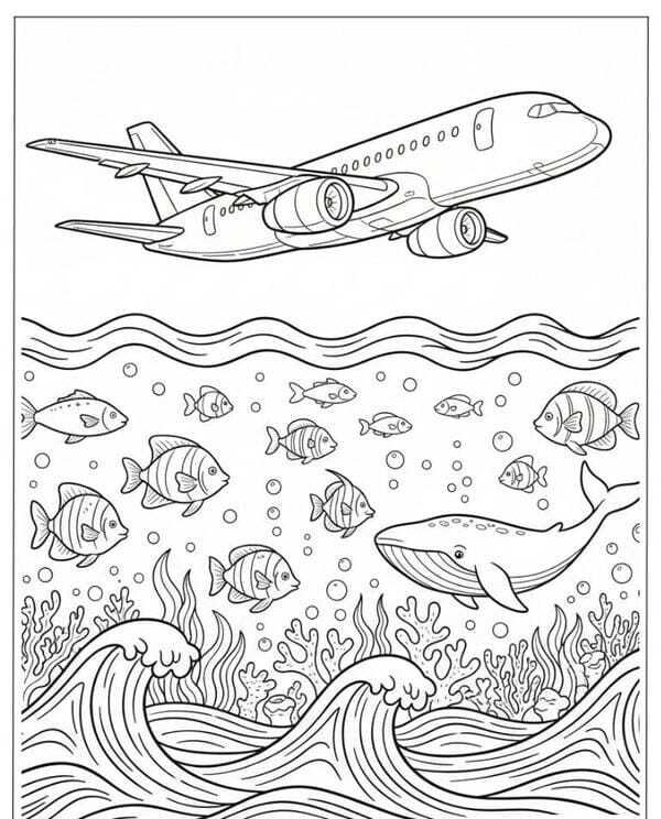 tranh tô màu máy bay 9