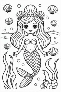 tranh tô màu nàng tiên cá 18