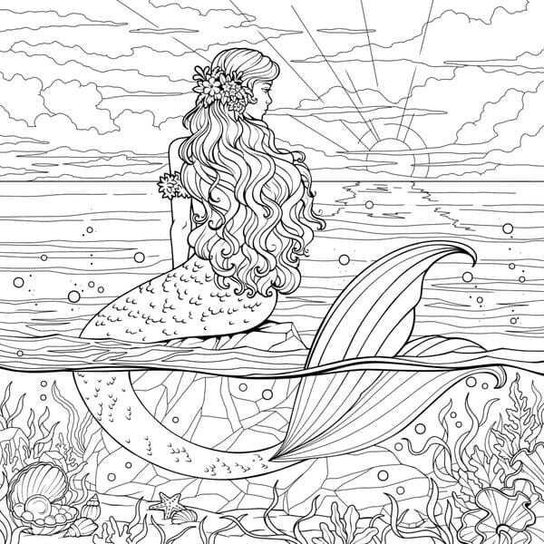 tranh tô màu nàng tiên cá 25