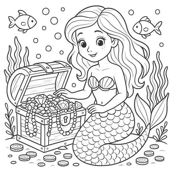 tranh tô màu nàng tiên cá 7