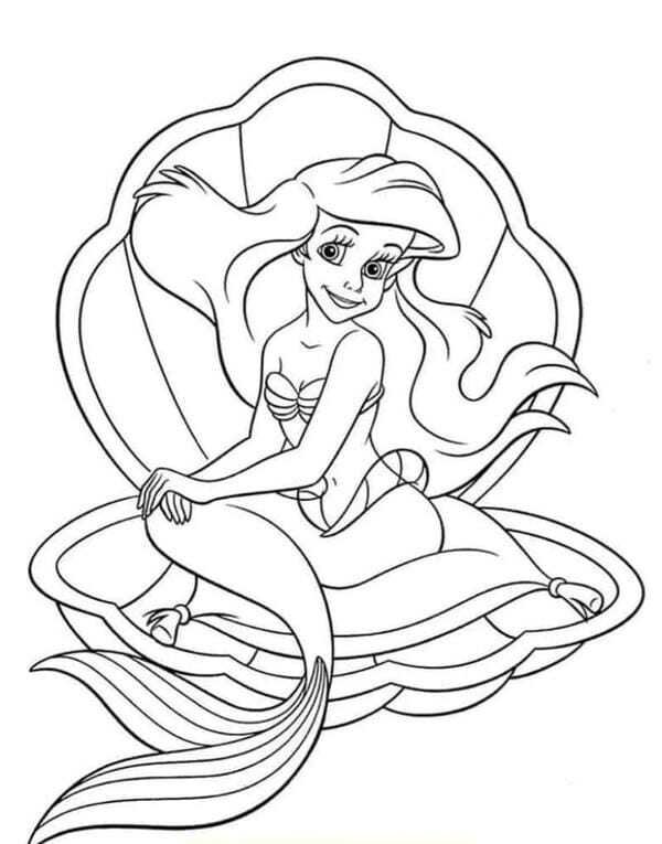 tranh tô màu nàng tiên cá chibi