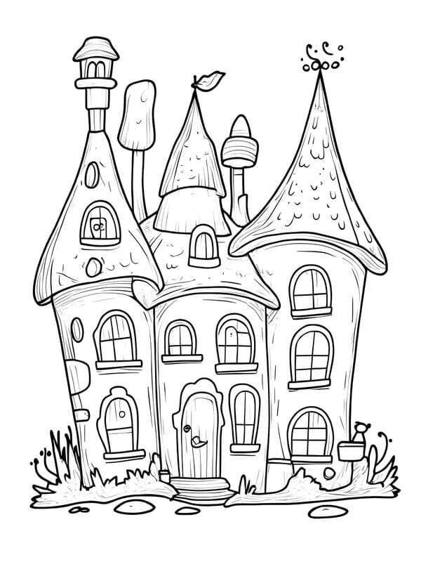 tranh tô màu ngôi nhà cao tầng 17