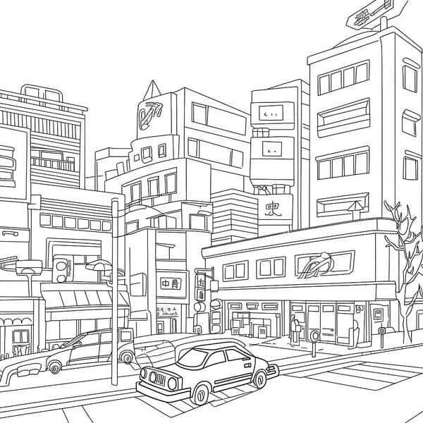 tranh tô màu ngôi nhà cao tầng 23