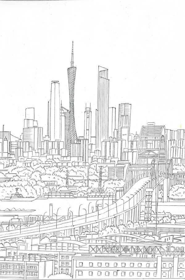 tranh tô màu ngôi nhà cao tầng 26