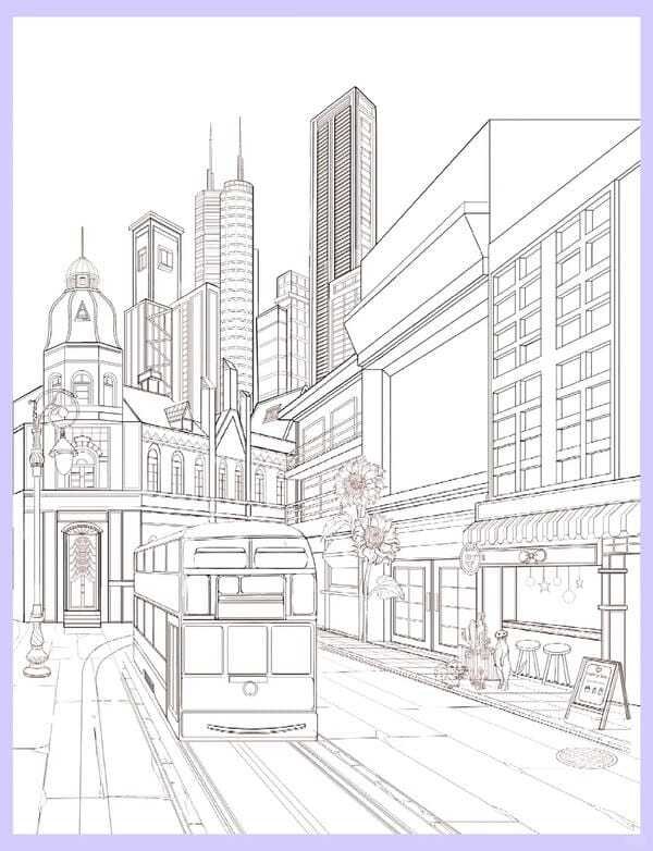 tranh tô màu ngôi nhà cao tầng 29