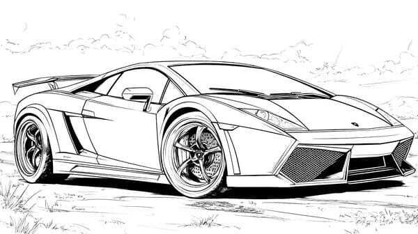 tranh tô màu ô tô lamborghini 17