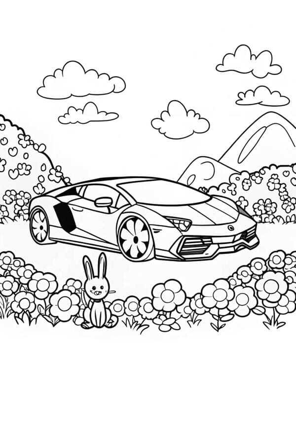 tranh tô màu ô tô lamborghini 25