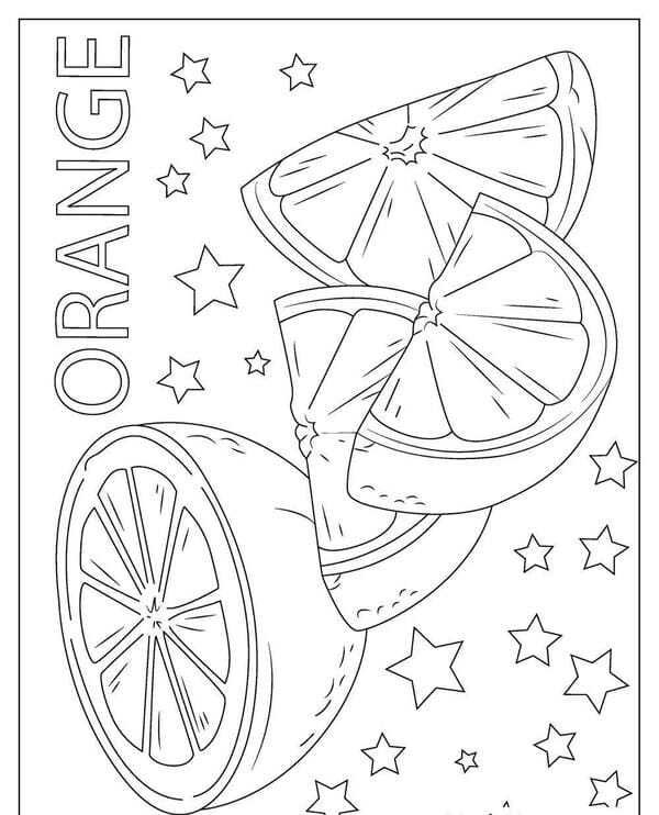 tranh tô màu quả cam 5