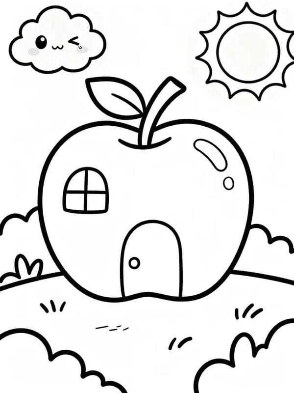 tranh tô màu quả táo