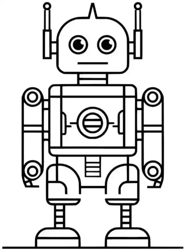 Tranh tô màu robot đơn giản phù hợp cho bé luyện tô màu