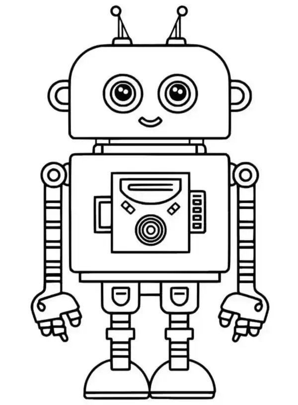 Tranh tô màu robot dễ thương với nhiều chi tiết sinh động