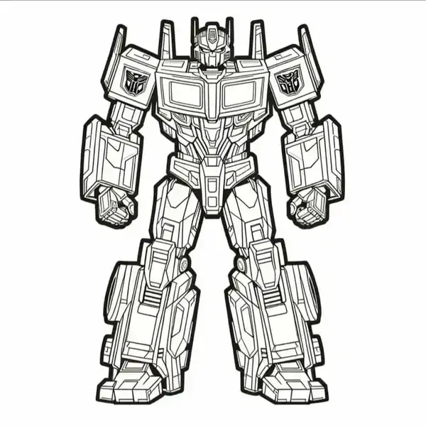 Hình tranh tô màu robot đơn giản cho trẻ em tập tô