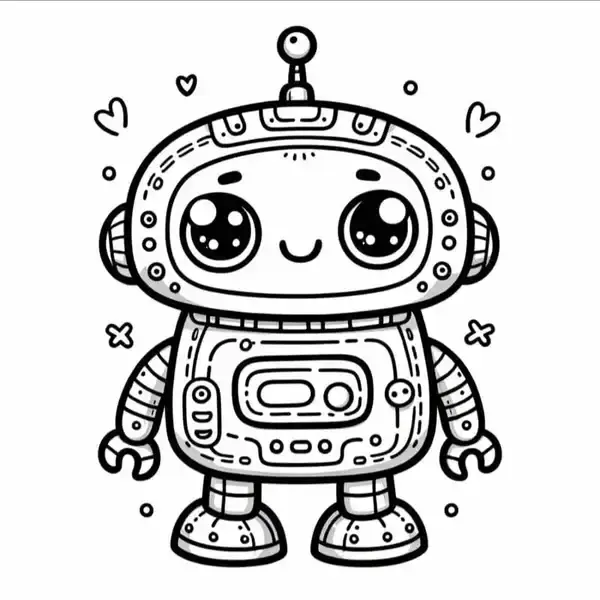 Tranh tô màu robot hoạt hình cực kỳ đáng yêu và sinh động