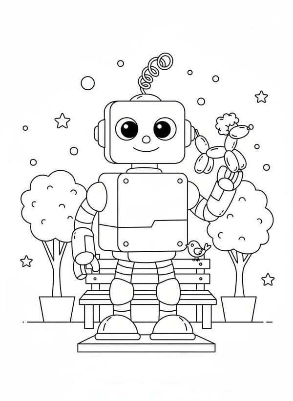 tranh tô màu robot 7