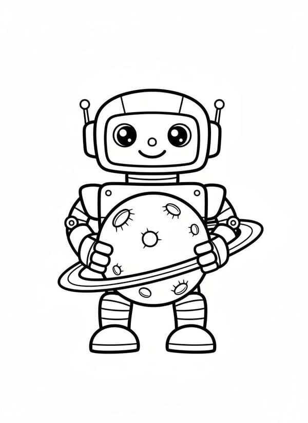 tranh tô màu robot 8