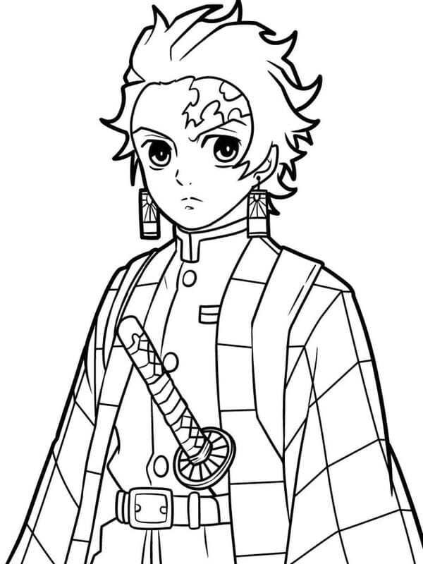 tranh tô màu tanjiro 10