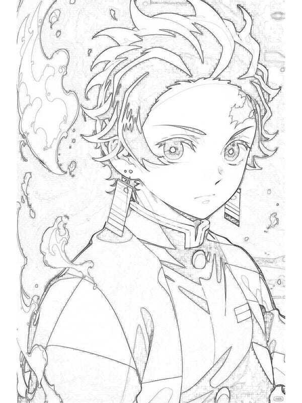 tranh tô màu tanjiro 27