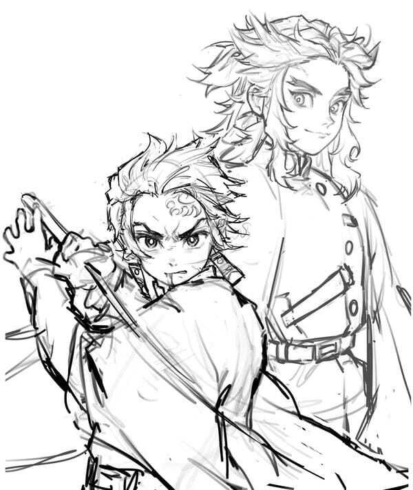 tranh tô màu tanjiro 30