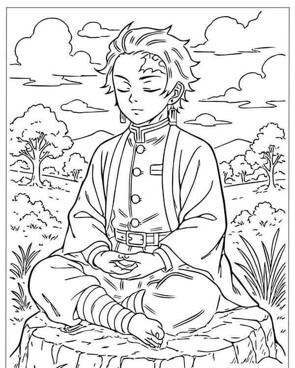 tranh tô màu tanjiro 6