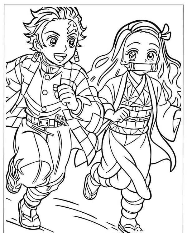 tranh tô màu tanjiro 8