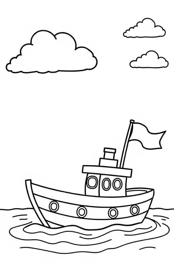 tranh tô màu tàu thủy 12