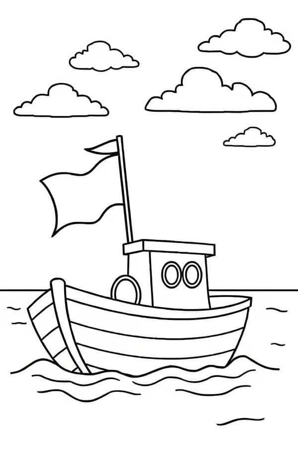 tranh tô màu tàu thủy 13