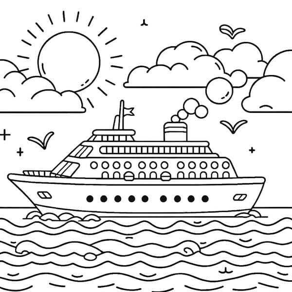 tranh tô màu tàu thủy 5