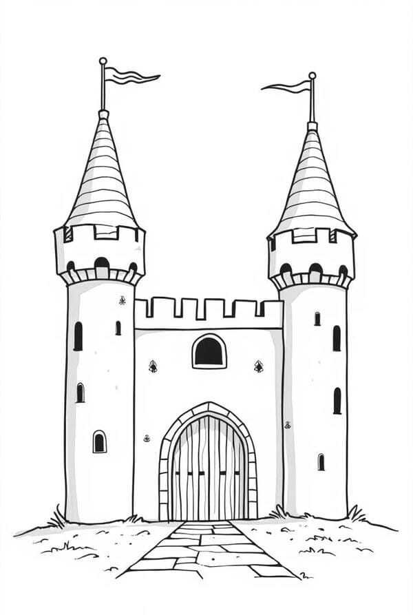tranh tô màu tòa lâu đài​