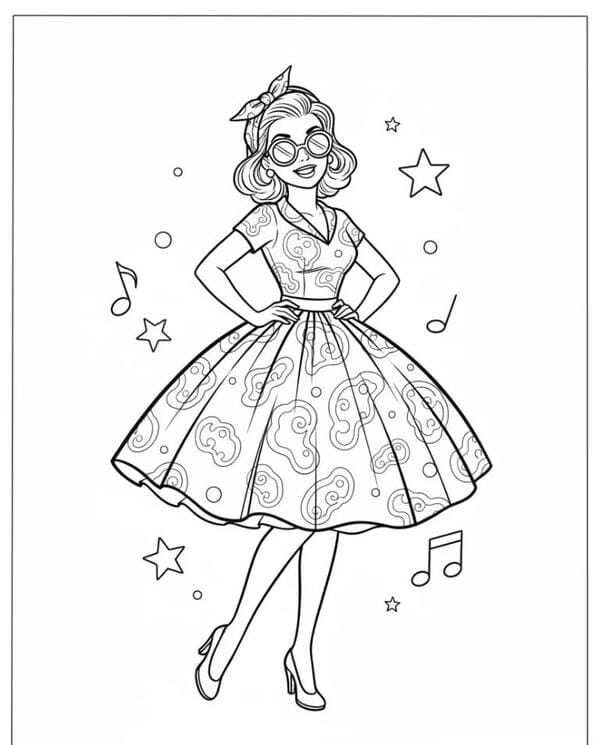 tranh tô màu trang phục mùa hè 14