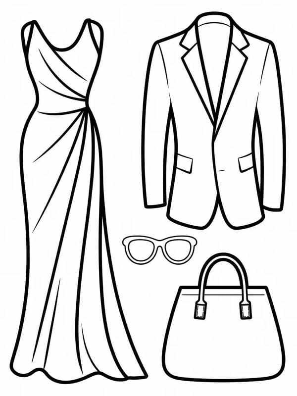 tranh tô màu trang phục mùa hè 2