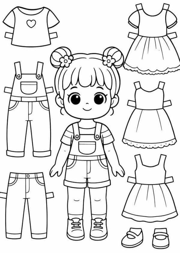 tranh tô màu trang phục mùa hè 20