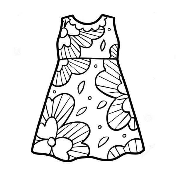 tranh tô màu trang phục mùa hè 5