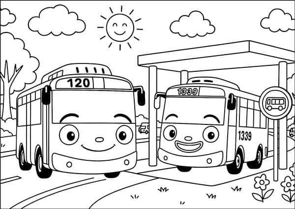 tranh tô màu xe buyt 6