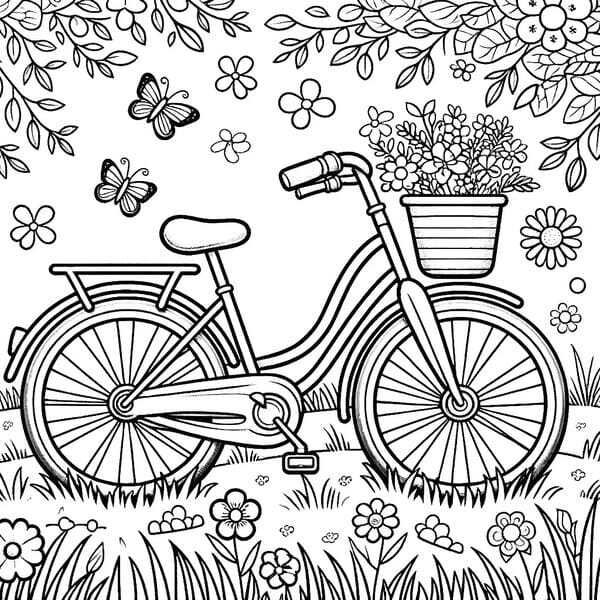 tranh tô màu xe đạp 2