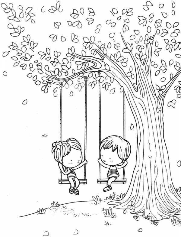 tranh tô màu xích đu 16