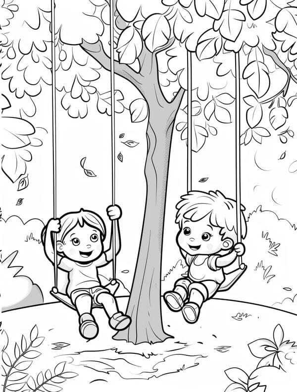 tranh tô màu xích đu 18