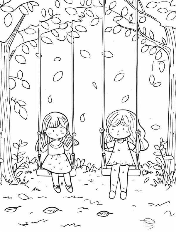 tranh tô màu xích đu 19