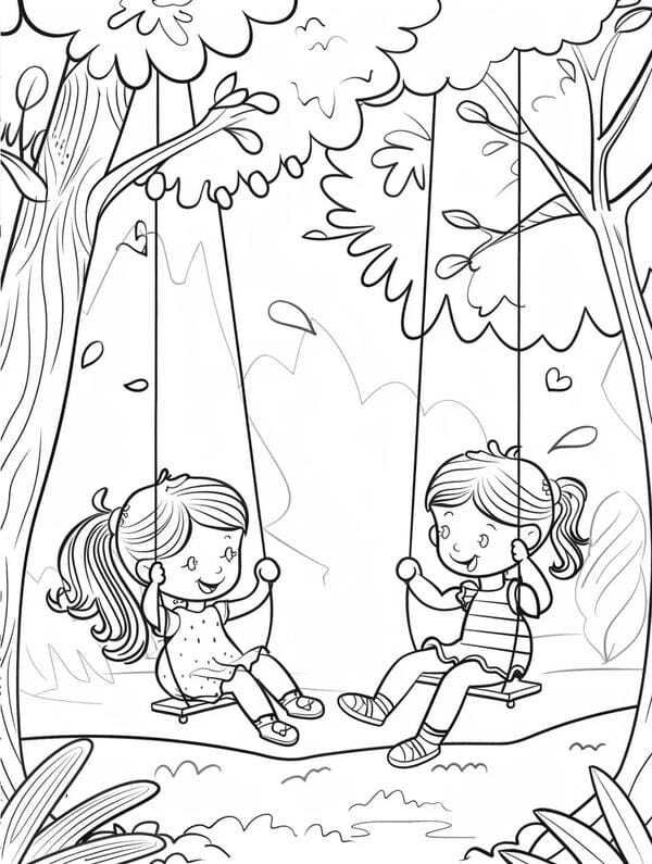 tranh tô màu xích đu 21