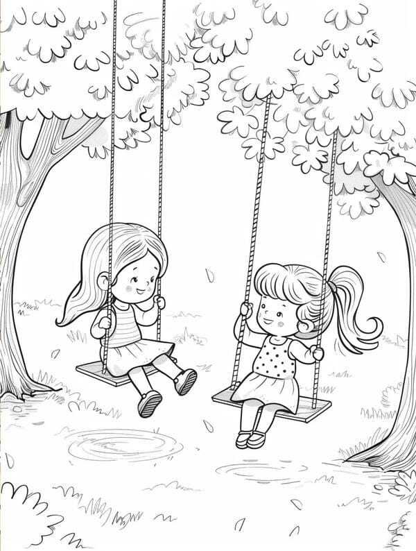 tranh tô màu xích đu 23