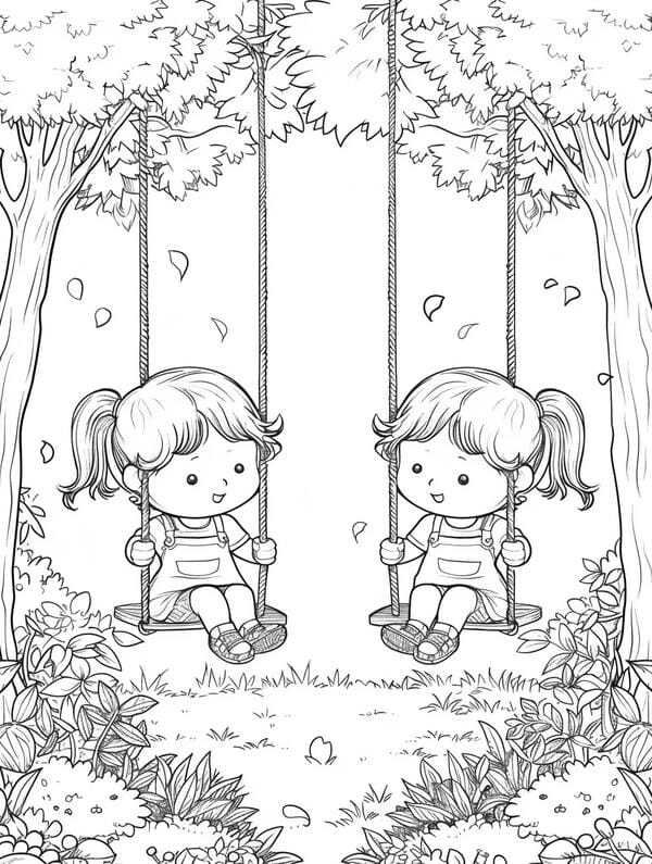 tranh tô màu xích đu 24