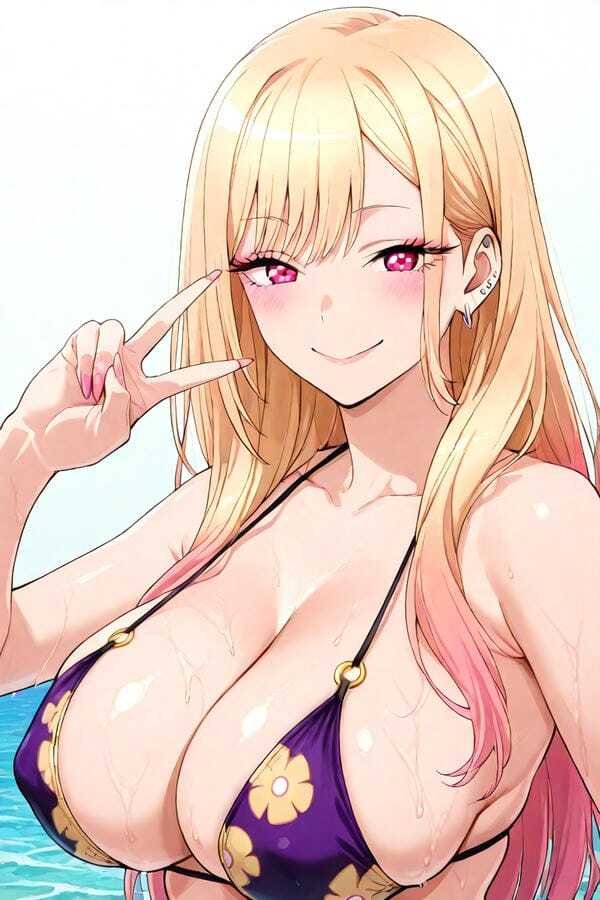 Nhân vật anime nữ mặc bikini mùa hè