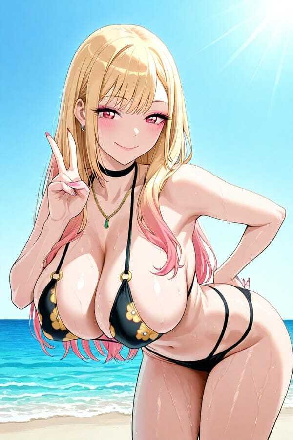 Hình anime nữ mặc bikini đầy sức sống
